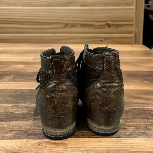 Wanted Women’s 8.5 Brown Leather Lace-Up Ankle Boots Western Cowboy Boho - Picture 5 of 8